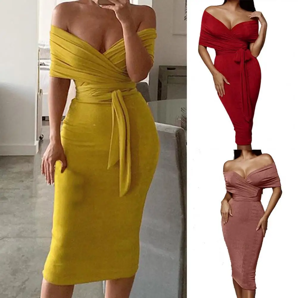 

2021 Summer Sexy Long Bodycon Bandage Dresses Elegant Women Off Shoulder Party Celebrity High Quality Vestido Pleated Dress