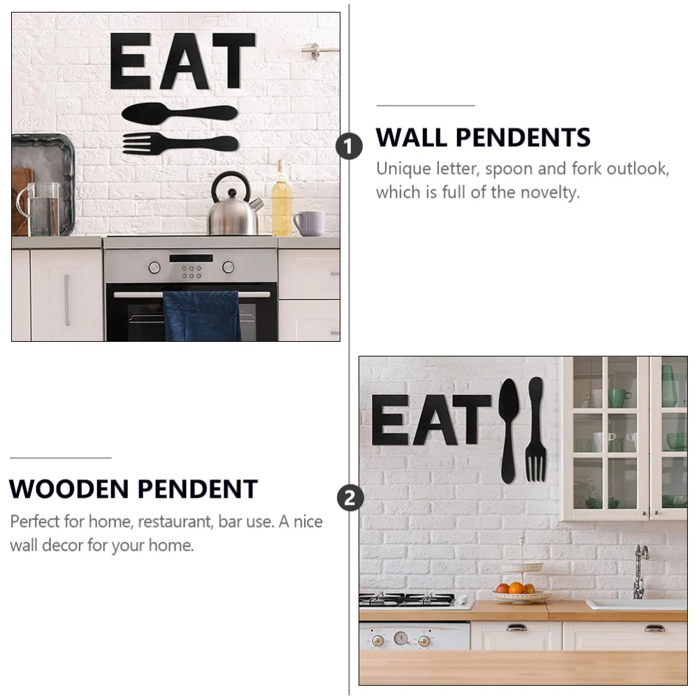 

5pcs Rustic Style Wall Decors Eat Fork Spoon Decors Kitchen Wall Pendents