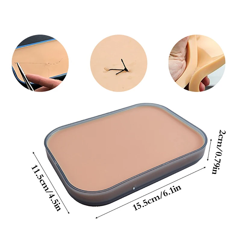 

Silicone Fake Human Skin Model Suture Practice Pad Medical Surgical Train Tool