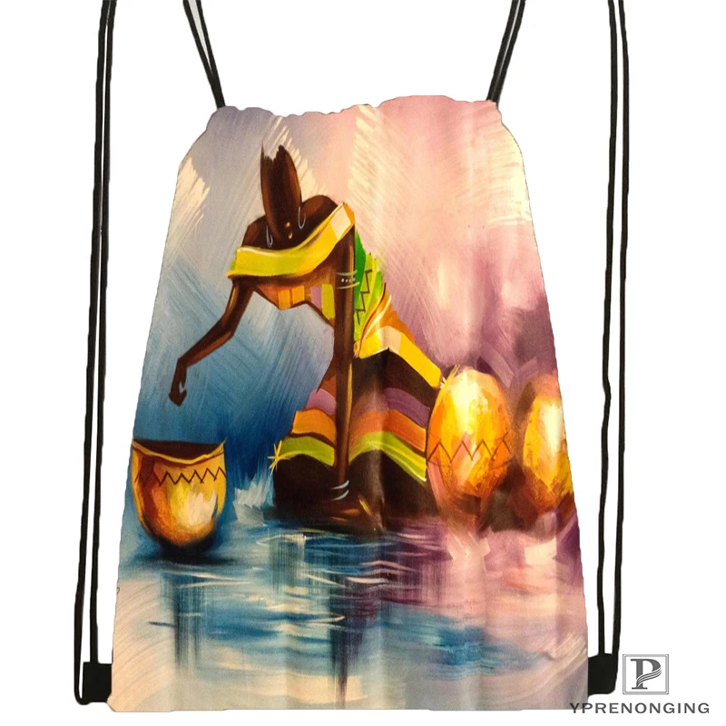 Пользовательские абстрактные африканские танцоры походная сумка на шнурке