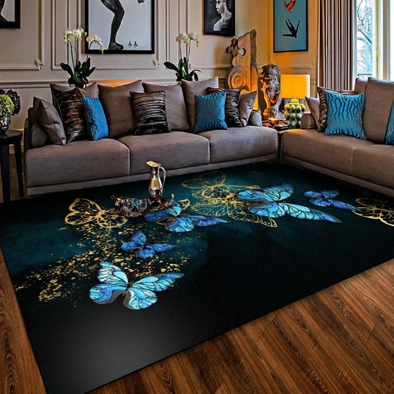 

Stylish modern European retro fantasy color butterfly flying living room bedroom kitchen bedside carpet mat