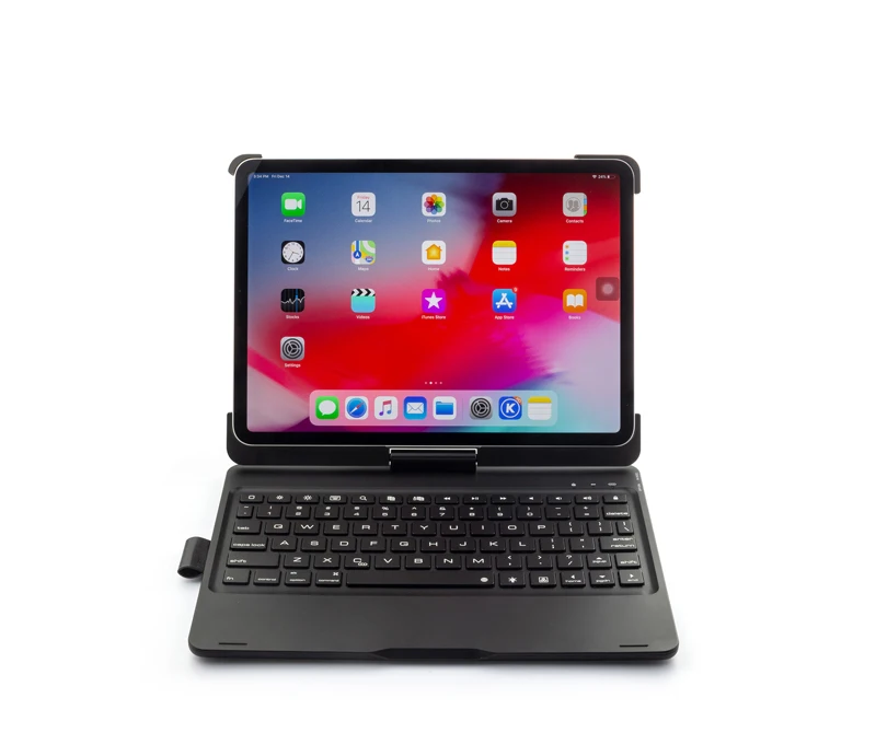 [Новинка] синяя зубная лапка Беспроводная клавиатура-чехол для iPad pro 1", Премиум жесткий чехол+ 360 Вращающийся+ 7 цветов подсветка