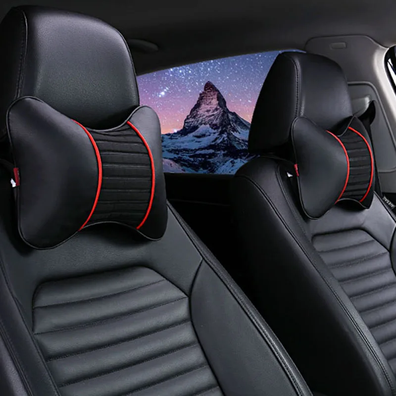 Автомобильная подушка для шеи 2 шт. из искусственной кожи путешествий