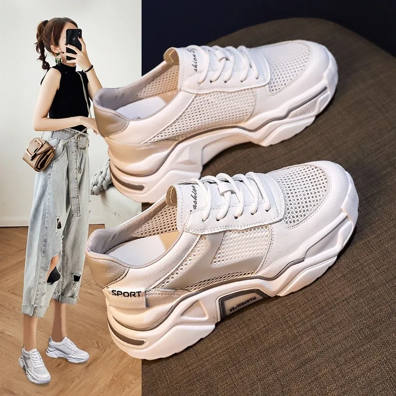 

Tennis Shoes For Women 2021 Tenis Feminino Air Cushion Breathable Sneakers Lace-up Outdoor Gym Sport Shoes Athletic Trainers