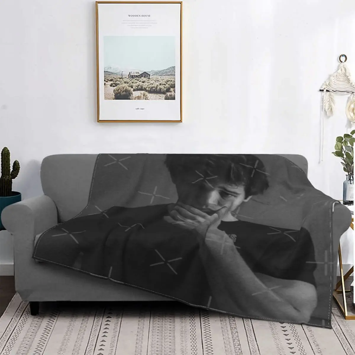 

Wincent Weiss-colcha a cuadros para cama, manta Kawaii, pickick