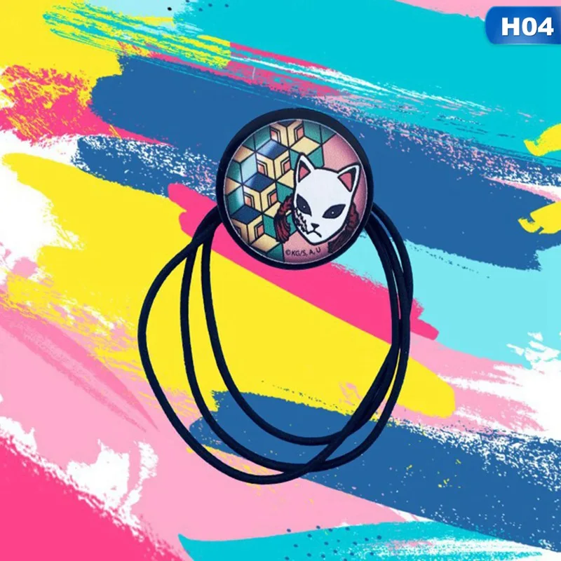 

Anime Elastic Hair Bands Demon Slayer: Kimetsu No Yaiba Kamado Tanjirou Cosplay Hair Ropes Girl Cartoon Headwear