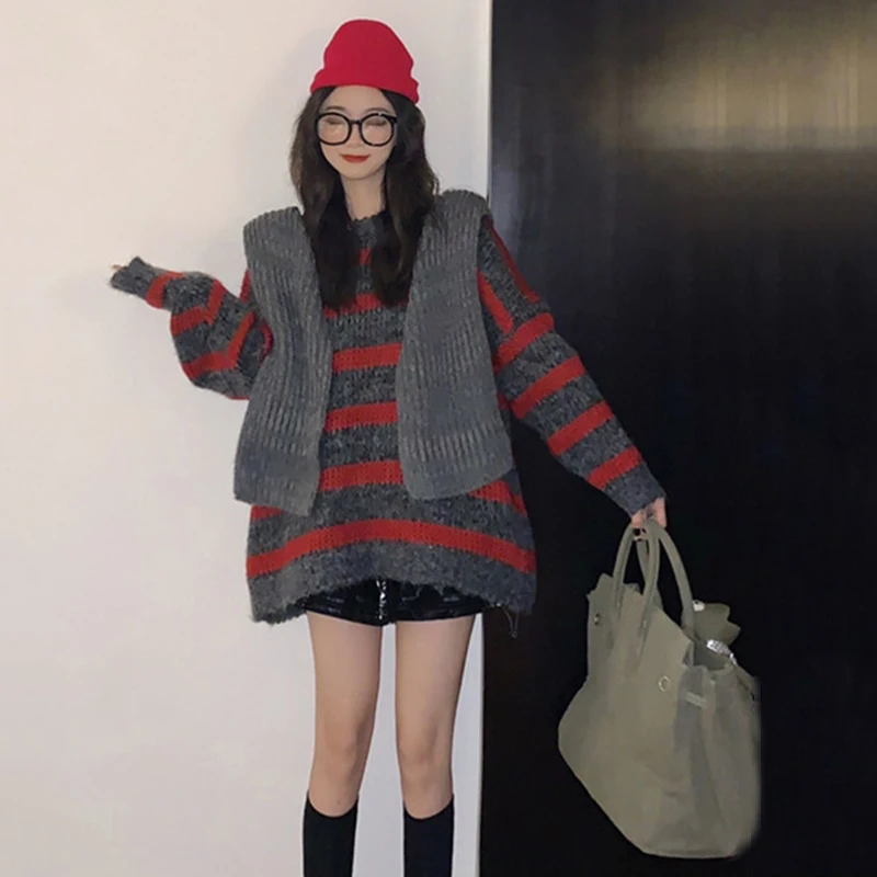 

Christmas Sweater Pull Crop Top Women Loose Sweater Women 2020 Jersey Mujer Korean Style Christmas Sweaters Za 2021