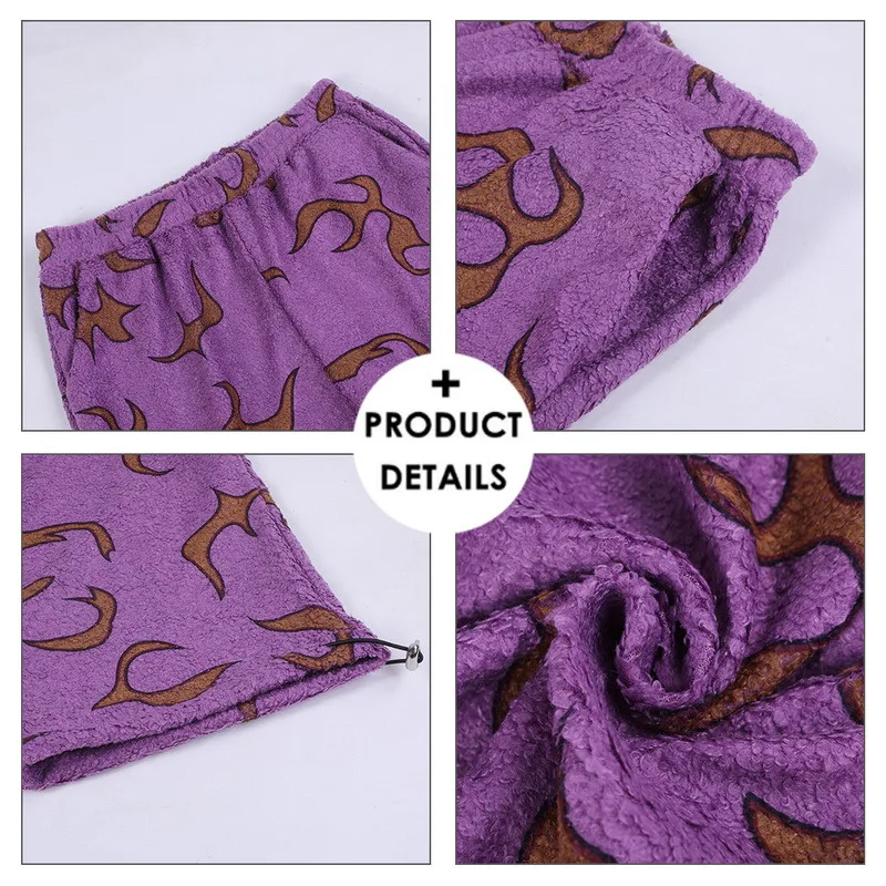 

Blue Elastic Waistband Loose Embroidery Tie Contrast Jogger Pant Women Man Streetwear Korean Harajuku Punk Hip Hop