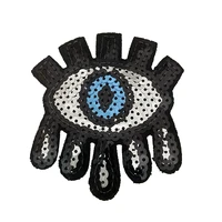 wuyucong 2020 new arrival silver evil eye sequined patches iron on sequins eyeball patch for clothes 5pcs