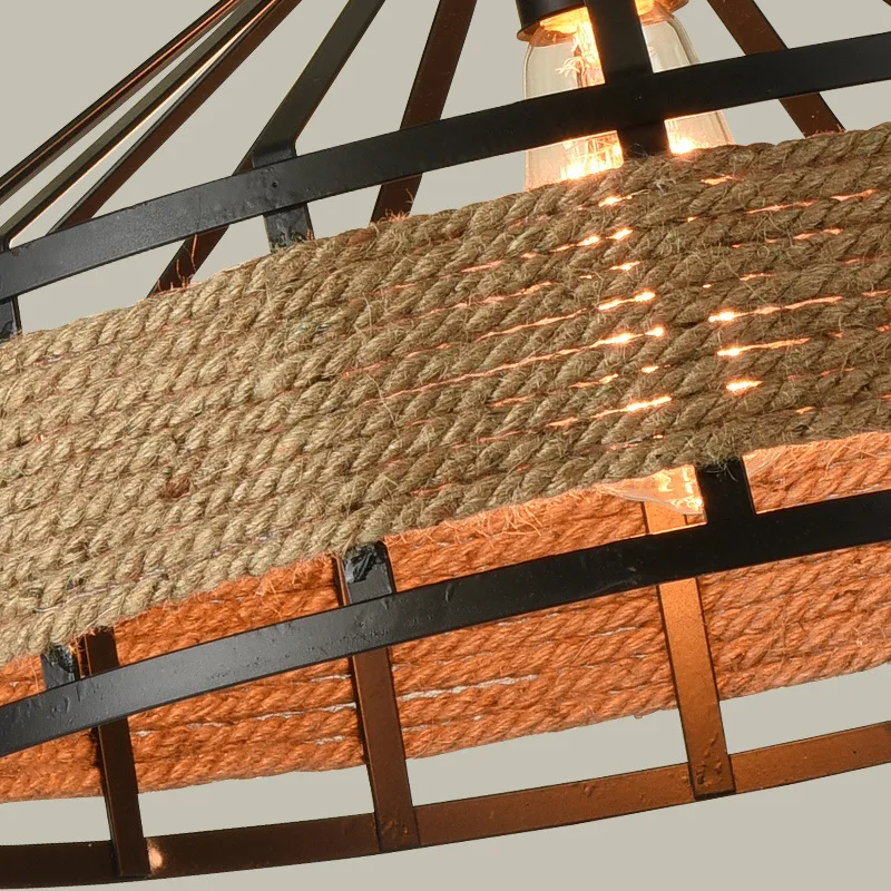 Промышленные металлические кухонные веревки винтажные подвесные светильники