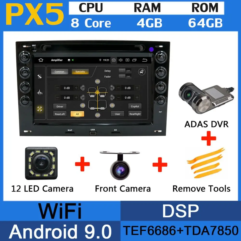 PX5-Adas 5 USB порт PX6/Восьмиядерный Android 9,0 автомобильный dvd-плеер для Renault Megane 2 ii 2003-2010 Автомобильный gps Радио DSP Android авто мультимедиа - Цвет: PX5-Adas
