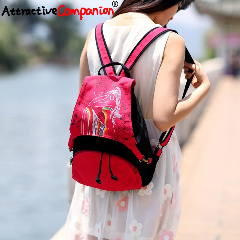 Женский винтажный рюкзак из хлопка с рисунком 2019 | Багаж и сумки