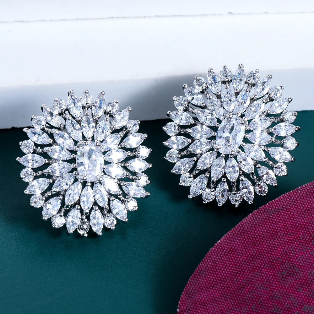 

missvikki Gorgeous Cute Sweet Romantic Round Earrings Full Clear Austrian crystal Trendy Women Girl Bridal Wedding Jewelry HOT