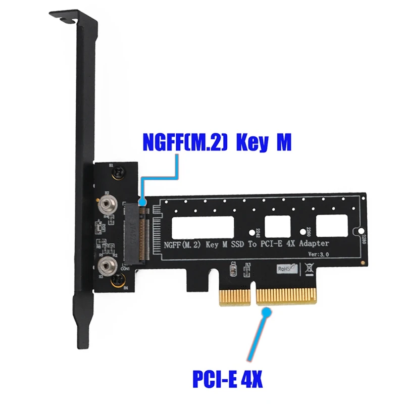M.2 Nvme Ssd Ngff тип к Pcie3.0 Pci Express 4X адаптер с радиатором компьютерный для ПК |