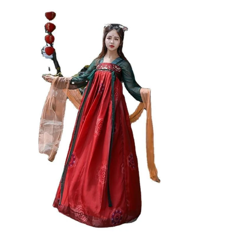 

Original Hanfu female adult costume Chinese style improved super fairy embroidery full chest skirt daily costume Hanfu women