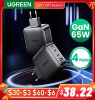 ugreen usb charger gan 65w fast pd charger 4 port usb c charging quick 4 0 30 for huawei xiaomi iphone notebook pd fast charger