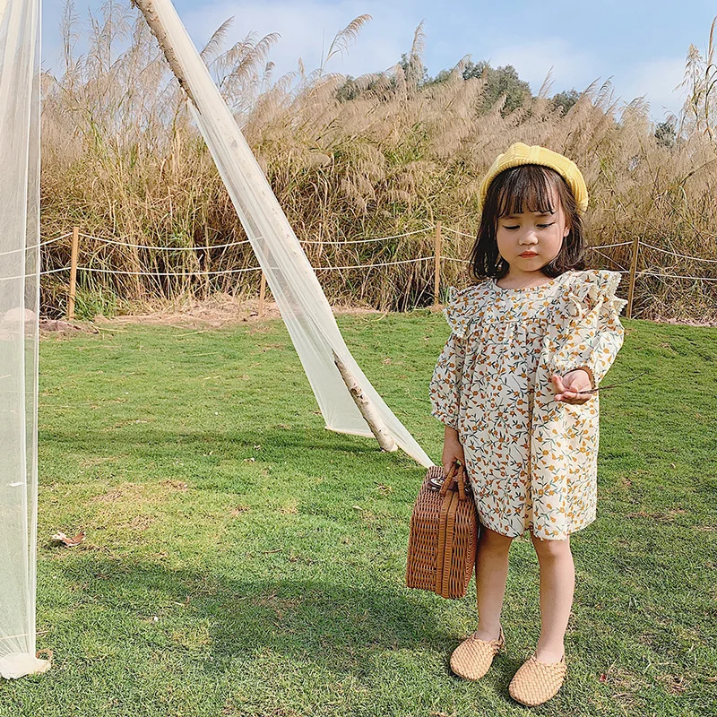 Платье для девочек 2020 новинка весны Цветочное платье детское принцессы с длинным