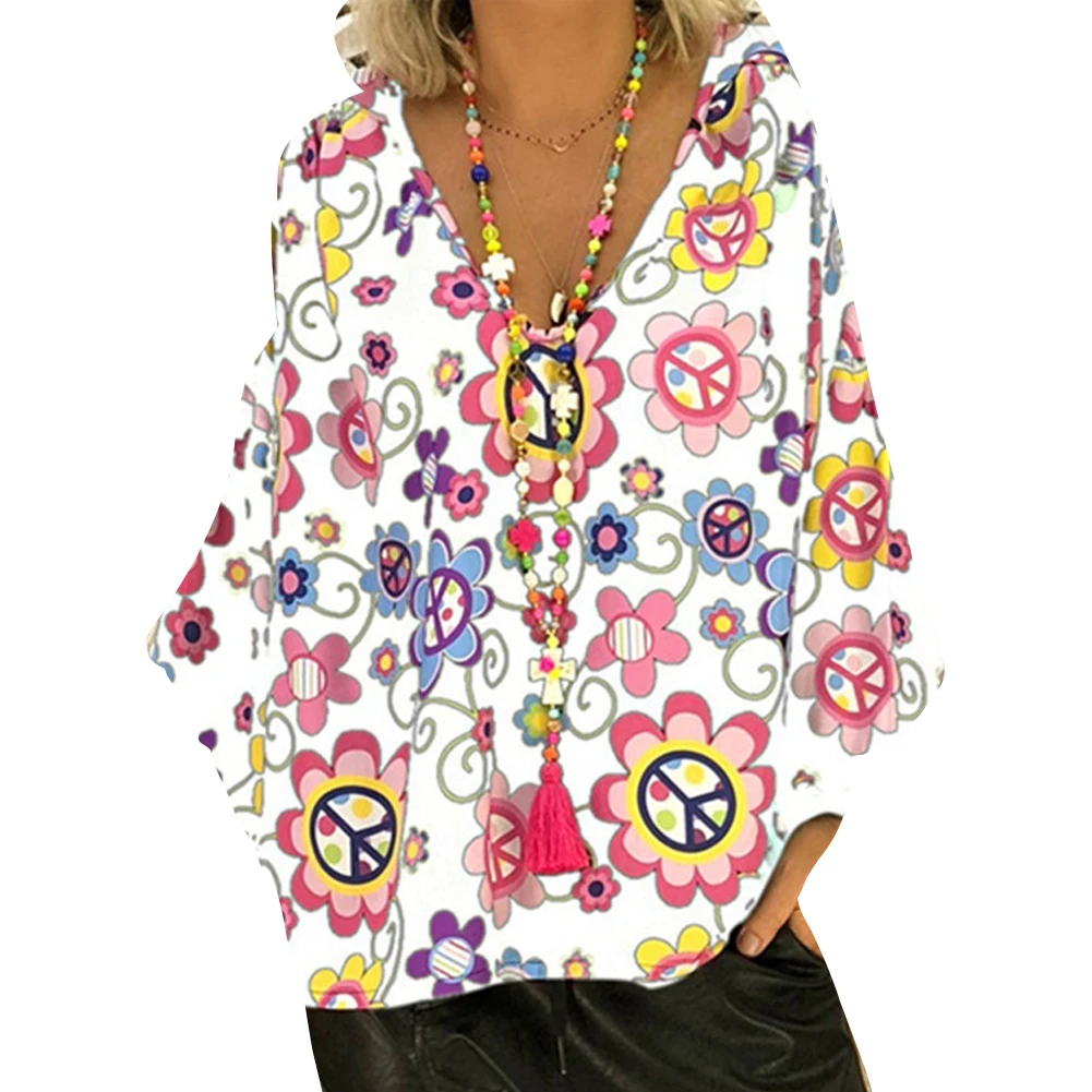 Хеджирование Печатный летний топ с длинным рукавом женская футболка подарок