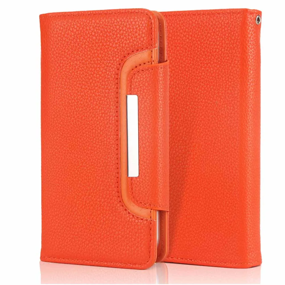 orange Многофункциональный кошелек чехол с отделениями для карт для IPhone X, чехол 2-в-1, Магнитный Флип, Модный чехол с рисунком личи, Раздельный чехол для iPhone XS 11Pro MAX - Цвет: orange