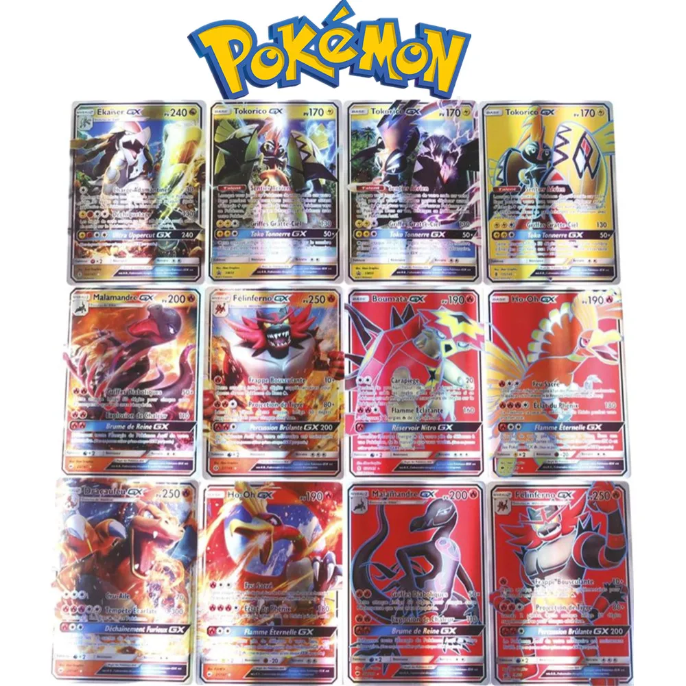 

60Pcs/Box Anime Pokemon French Cards GX Trading Game Card Children Collection Toys Gift