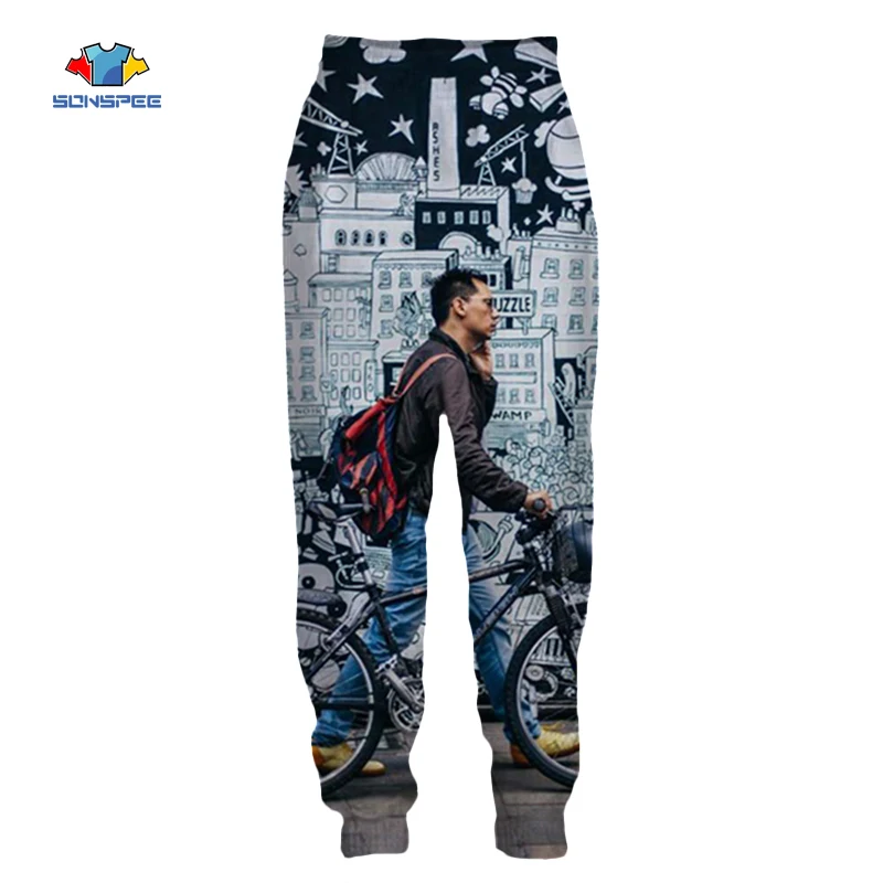 

SONSPEE Summer 3D Print Graffiti Art Streetwear Adult Casual Unisex Novelty Long Pant Trousers Fashion Harajuku Men Sweatpants