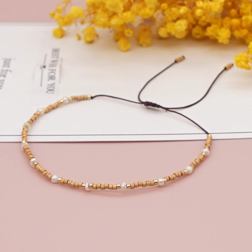 Go2boho браслет с пресноводным жемчугом для женщин Delica бусы Miyuki браслеты из бисера