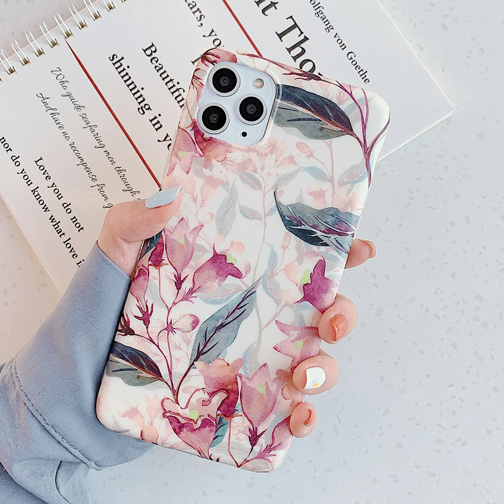 LOVECOM винтажные красочные чехлы для телефонов с изображением цветов для iPhone 11 Pro Max XS Max XR 6 6S 7 8 Plus X XS мягкая IMD задняя крышка с цветочным рисунком Coque