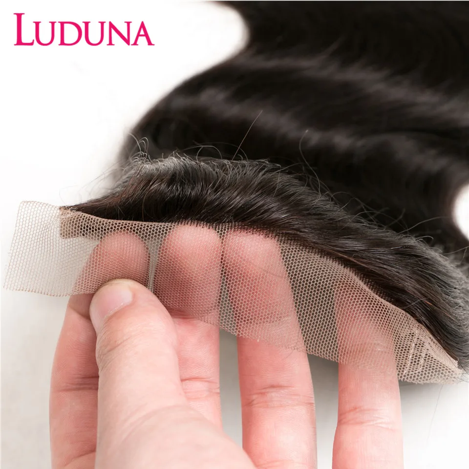 Luduna Кружевные бразильские свободные волнистые волосы с детскими волосами 100%