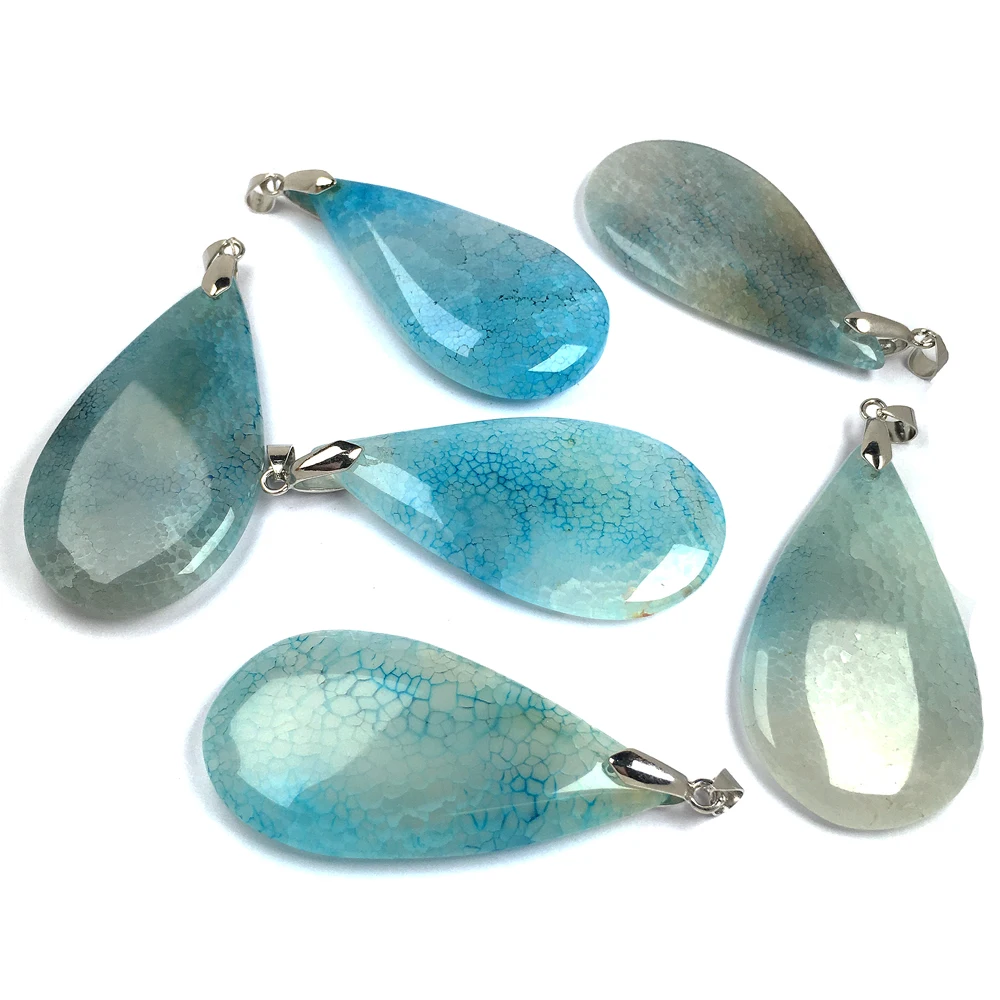 

New 1PC Natural Stone Trendy Agates Drop Pendants Necklace Pendant for Jewelry Making DIY Necklace Size30x60mm