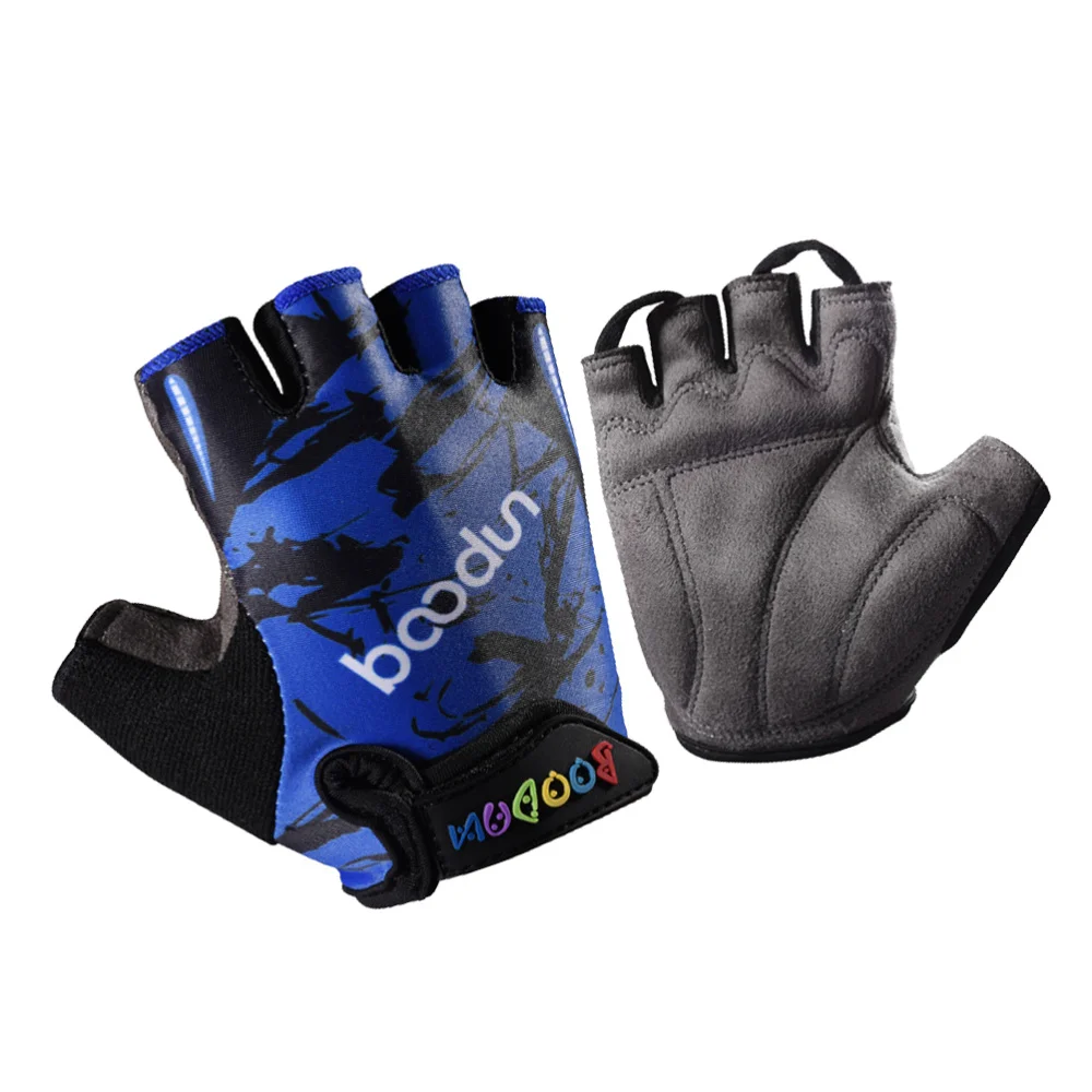 

Kids Outdoor Sports Half Finger Non-Slip Breathable Workout Shockproof Racing (Blue Totem, Size)