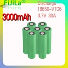 Аккумулятор VTC6 18650 3000 мАч, 3,7 в, 30 А, перезаряжаемые батареи с высоким разрядом 18650 для фонарика US18650VTC6, аккумулятор для инструментов