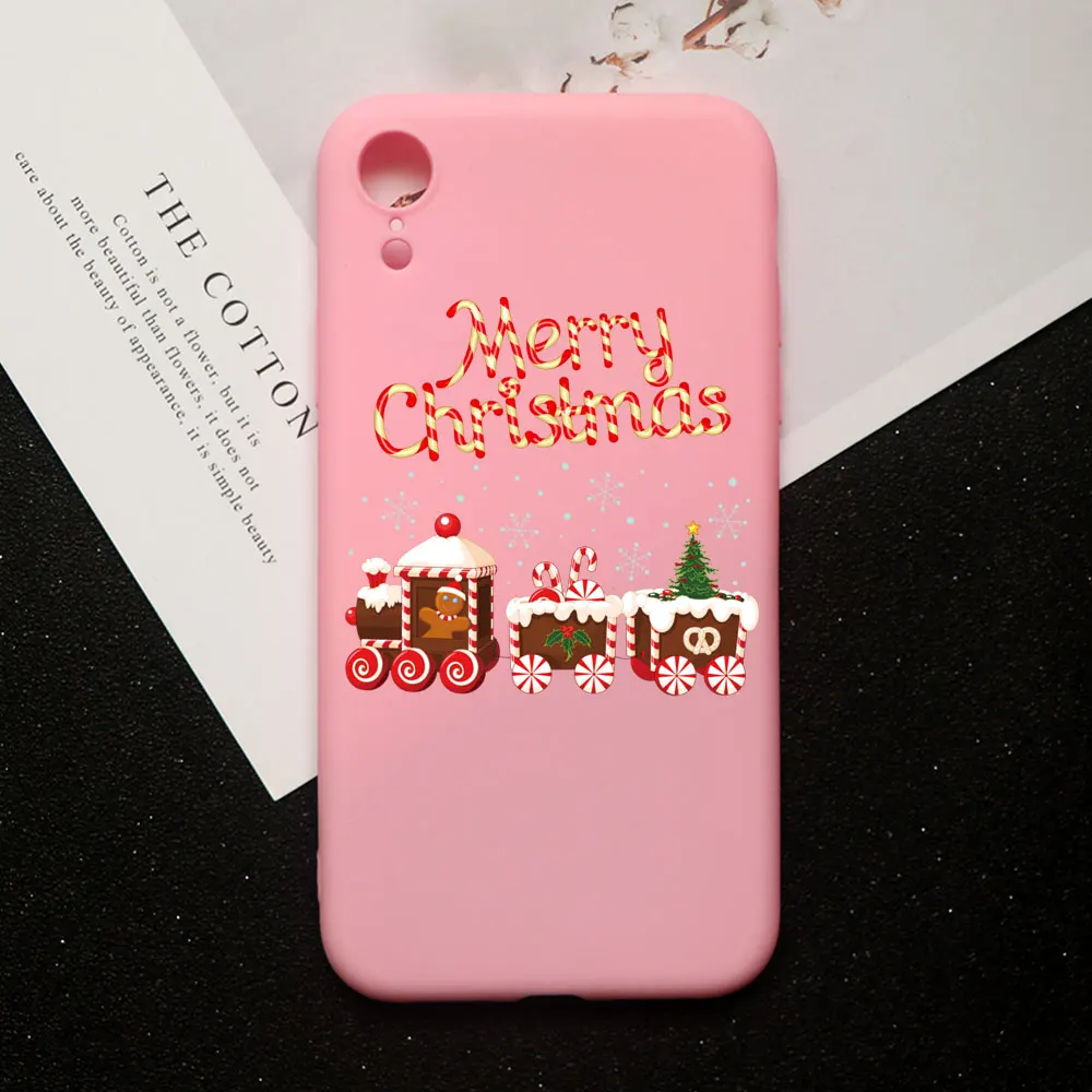 TPU A1527-PINK Рождественский Санта-Клаус, лось, снеговик, снежинка, красный чехол для телефона, для iPhone 11 pro max, 5S, SE, 6s, 8, 7 Plus, X, XS, MAX, XR, ТПУ, силиконовый чехол - Цвет: TPU A1527-PINK