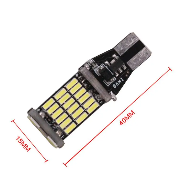 T15 W16W светодиодный Автомобильный Обратный светильник лампочки Canbus Error Free 4014 45SMD
