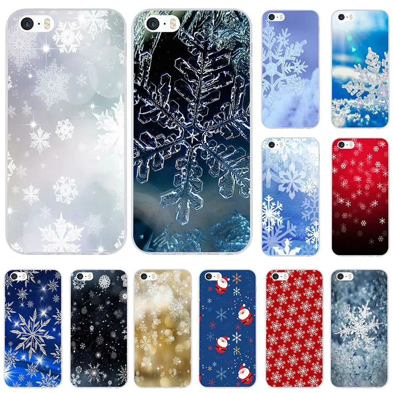 Веселое Рождество Снежинка Мягкий Силиконовый ТПУ мобильный телефон чехлы Сумки