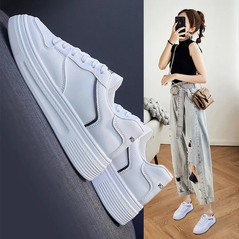 Han edition running sneakers female students fall 2021 new white shoe ins heighten casual shoes breathable C803