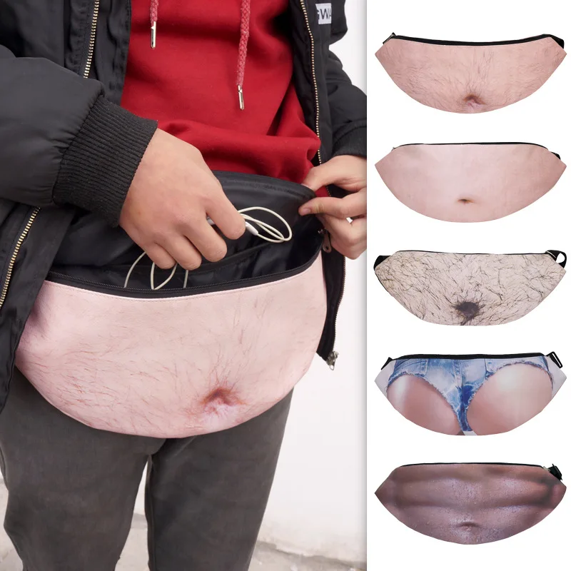 Поясная сумка для мужчин с большим рисунком живота дорожная сумочка на ремень