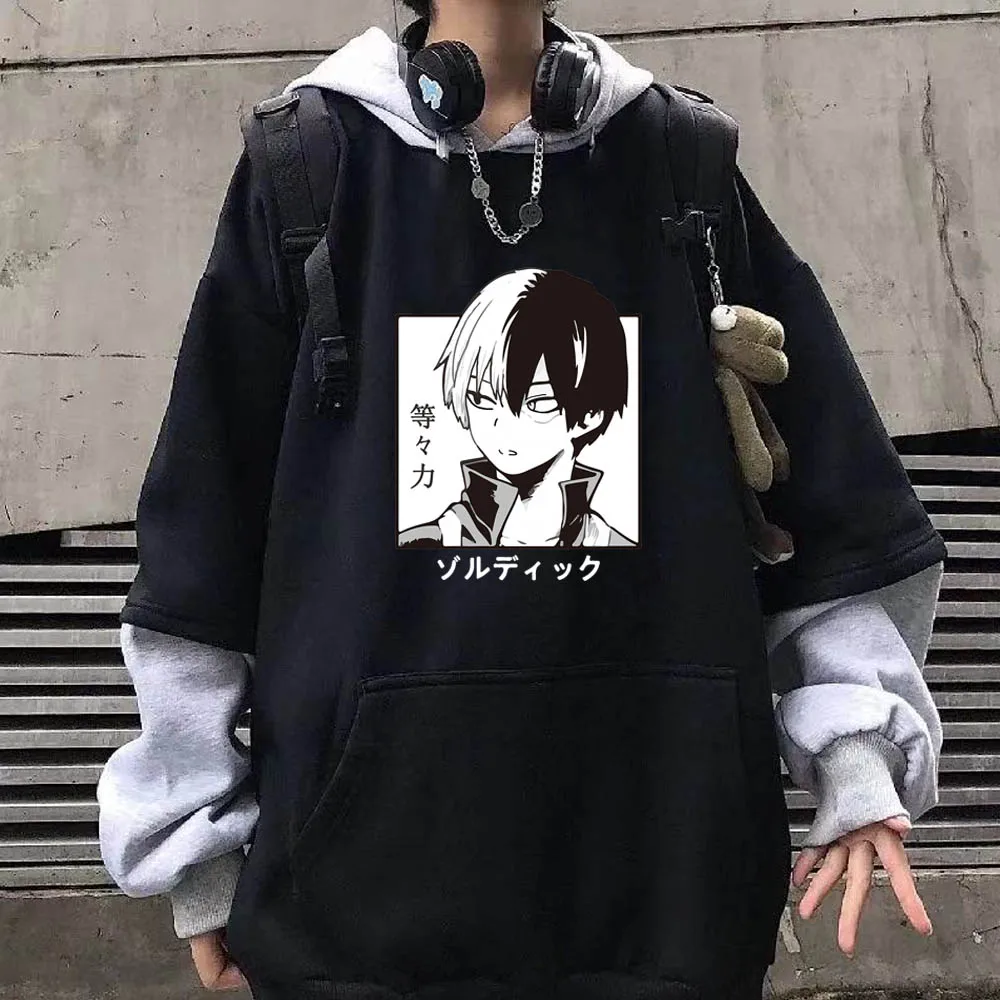 

Anime My Hero Academia Hoodie Unisex Funny Shoto Todoroki Long Sleeve Oversize Men/Women Sweatshirt My Hero Academia Hoodies