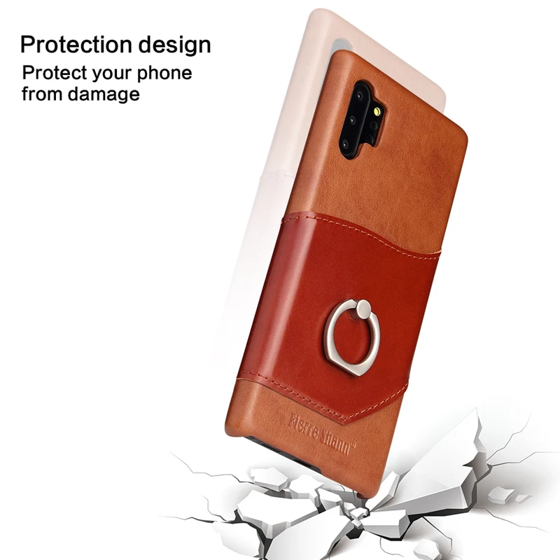 Для samsung Note 10 Pro Чехол из искусственной кожи с кольцом на палец 360 Подставка для samsung Galaxy Note 10 чехол для задней панели Capa Para
