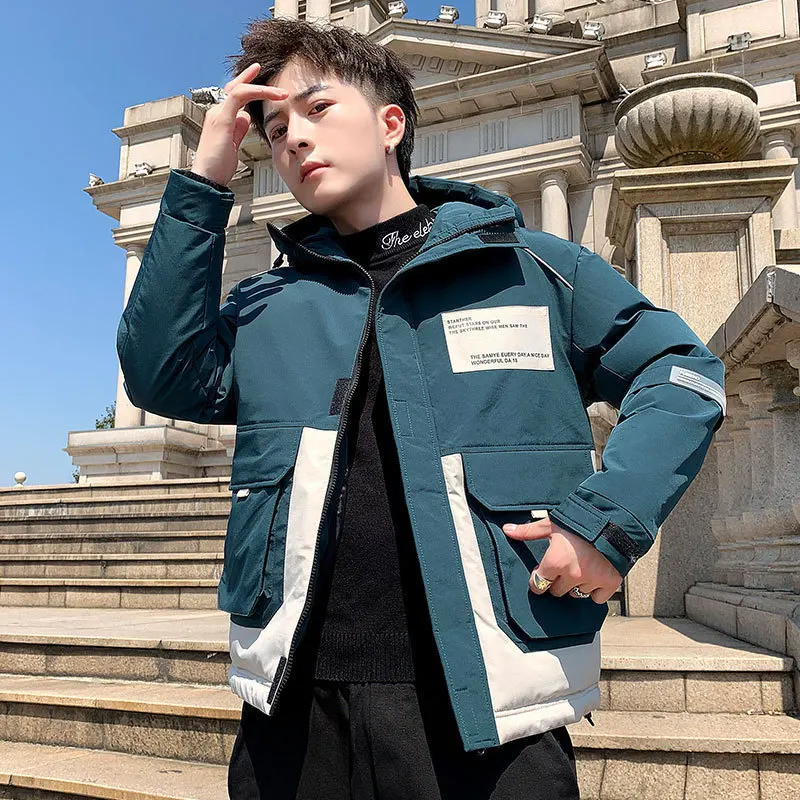 Plus Size Casual Winter Hooded Workwear Cotton-padded Jacket 2021 New Korean Cotton-padded Jacket Boys All-match Casual Jacket