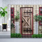 Винтажная городская розетка, дневная душевая занавеска, цветочный пейзаж растений, настенная ткань, занавеска для ванной комнаты, набор для декора экрана ванной