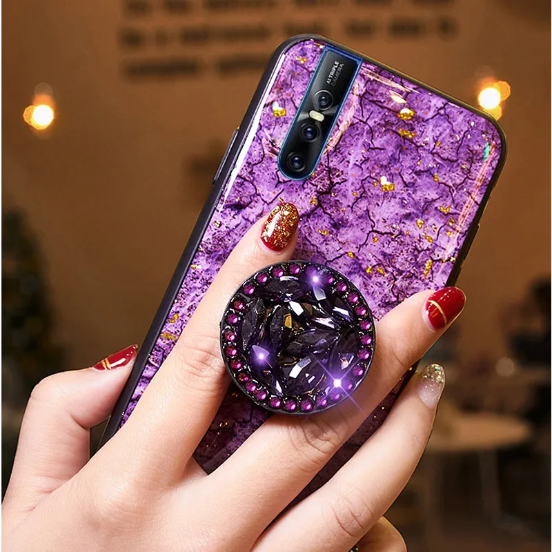 Чехол для Vivo V17 Pro S5 X7 Y3 Y17 Y75A Y79A Y73 Y75S V15 VS1 IQOO X23 X21 с блестящим плюшевым шариком и