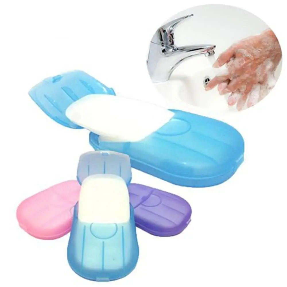 20 шт для путешествий на открытом воздухе мыло бумага мытья рук ванной чистые