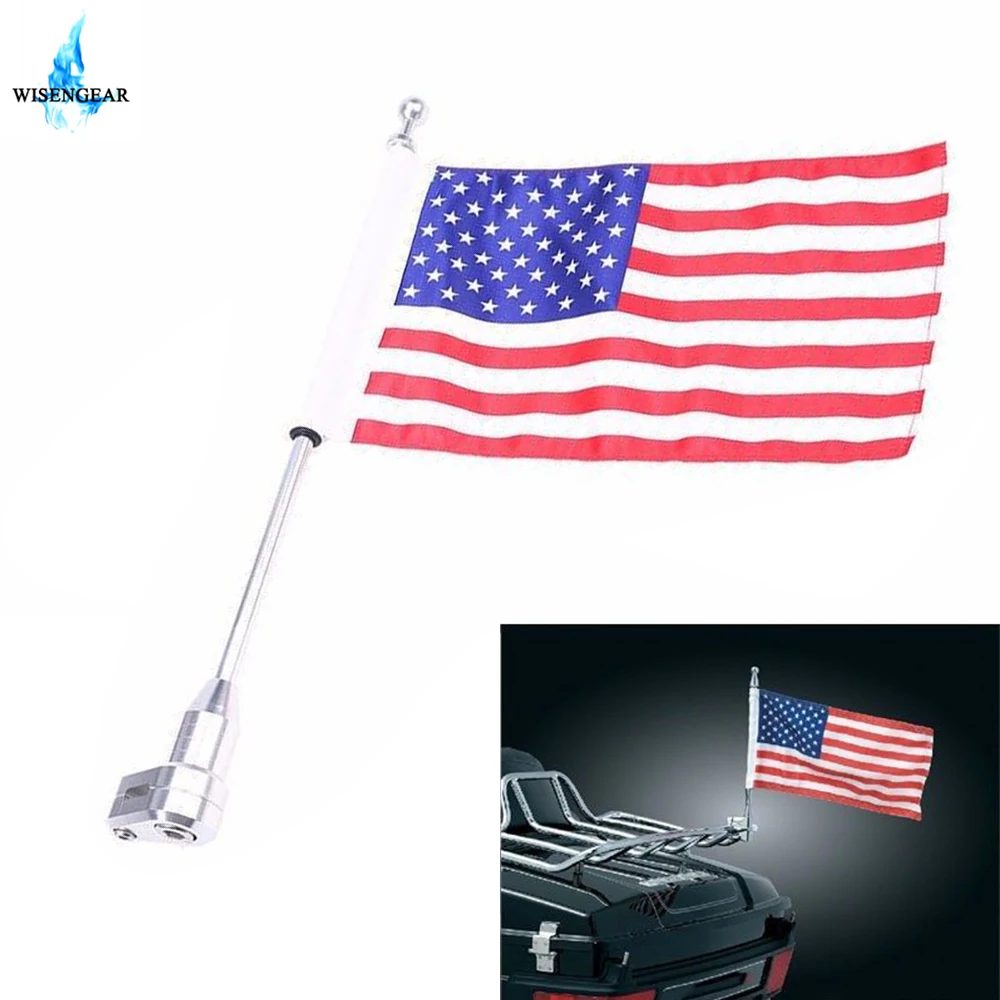 Чемодан стойка мотоцикла задний столбовые + США американский флаг баннер для Honda