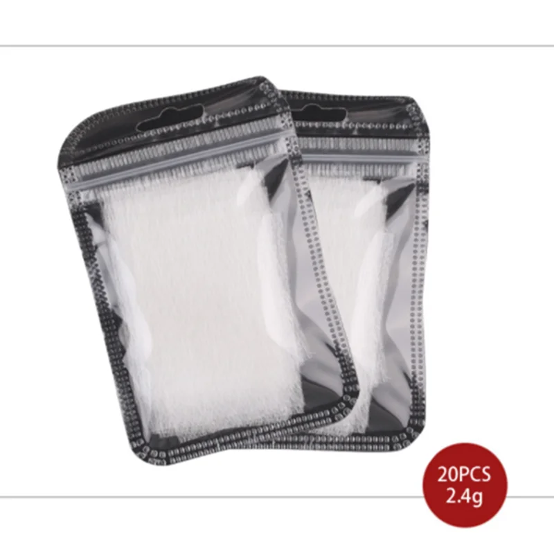 20pcs 10/20 штук шелка из стекловолокна для наращивания ногтей формы нетканый материал шелка УФ-гель здание волокна французские акриловые аксессуары для самостоятельного маникюра - Цвет: 20pcs
