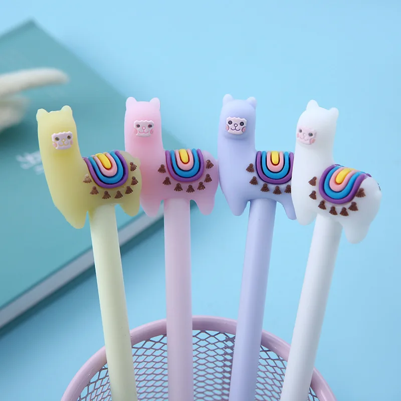 

36 pcs/lot Cartoon Alpaca Gel Pen Cute 0.5 mm black Ink Signature Pens Promotional Gift Stationery School Supplies