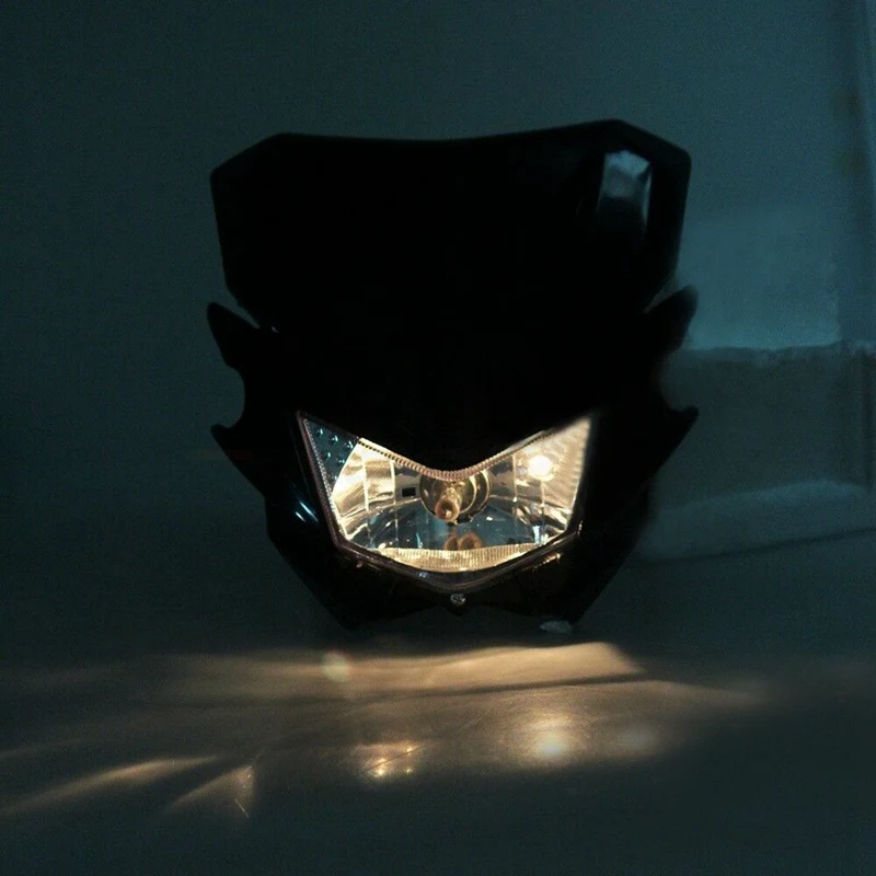 

Universal Motorcycle Supermoto Dirt Bike Fairing Headlight head light lamp Black for Yamaha Honda Kawasaki KTM Suzuki