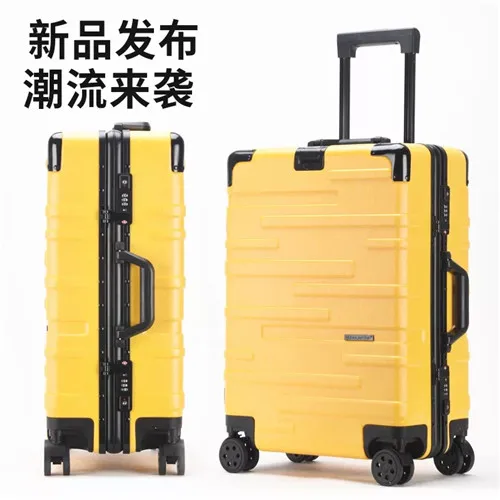 Aluminum frame KLQDZMS 2" 22" 2" 26" 29 дюймов Модный Дорожный чемодан с алюминиевой рамой, Скалка багажа, Спиннер на колесах, Мужская Женская тележка, чехол - Цвет: Aluminum frame