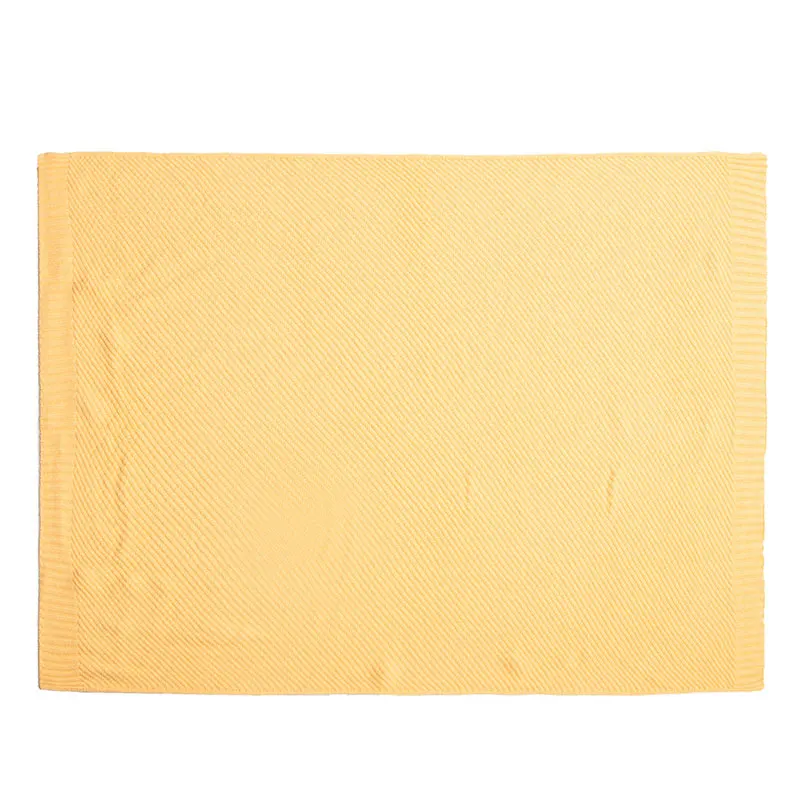 

Svetanya Yellow Solid Simple Knitted Summer Quilted Thread Blanket Throws Cotton Baby Kids Nap Air-conditional Bedspread