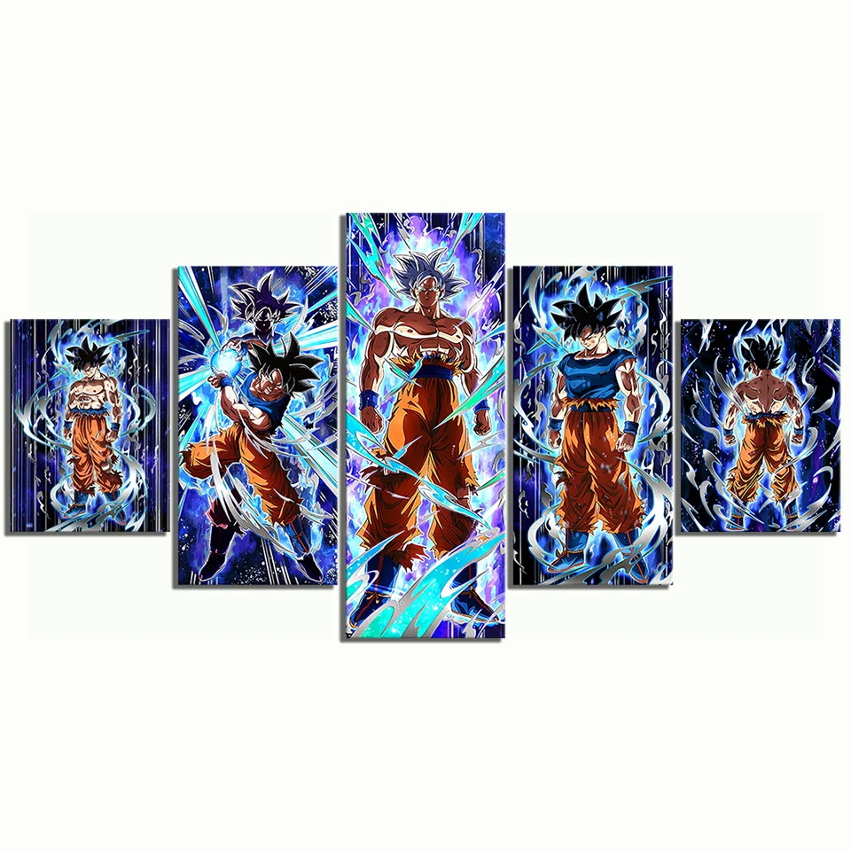 Печать Живопись стены искусства 5 панель Жемчуг дракона Гоку модульные