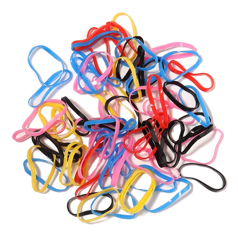 

500pcs/bag Disposable Thicken Colourful Rubber Ring Nylon Elastic Hair Bands Rubber Band Kids Hair Ties Hair Accessories